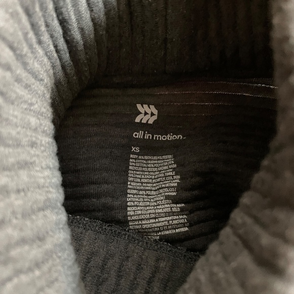 All In Motion sweatshirt funnel neck long sleeve thumb holes gray extra small - Picture 5 of 5